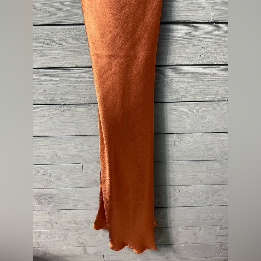 NWT ASOS Bronze Rust Satin Slip Dress Sz 10 Cocktail Party Wedding Date Night - Picture 9 of 14